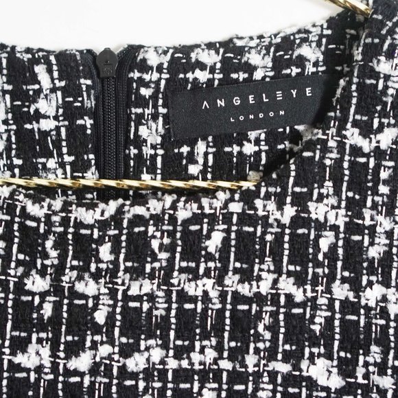 Angeleye Short Sleeve Tweed Sheath Dress in Black 4 - Picture 3 of 4